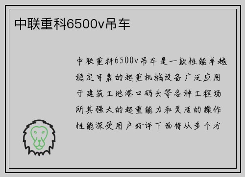 中联重科6500v吊车