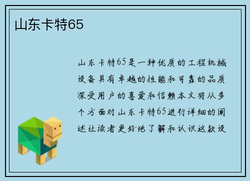 山东卡特65
