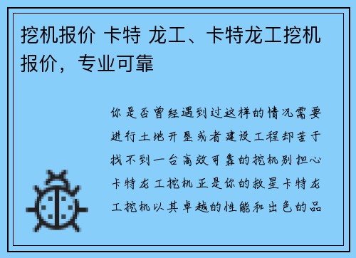 挖机报价 卡特 龙工、卡特龙工挖机报价，专业可靠
